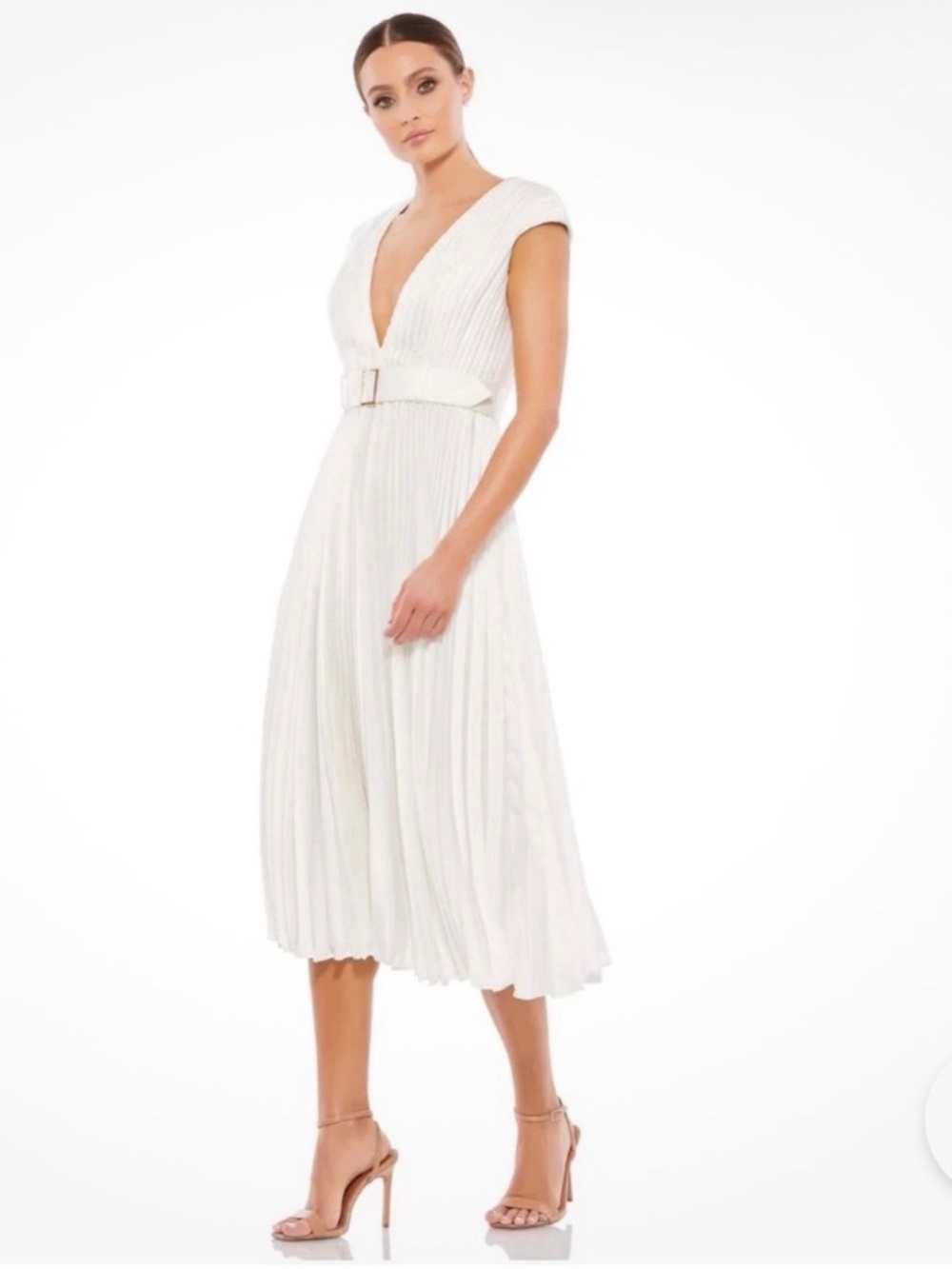 Mac Duggal Pleated Midi Dress Size 6 NWOT